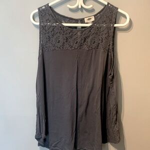 Old Navy Grey Lace Tank Top